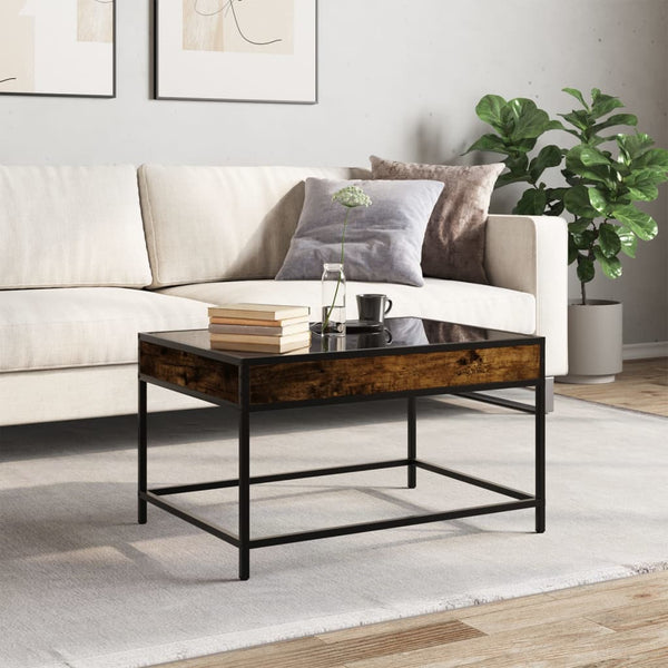 Couchtisch Dareta aus Rauch-Eiche 70x50x41cm mit Infinity-LED-Leuchten