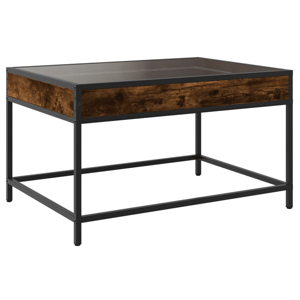 Couchtisch Dareta aus Rauch-Eiche 70x50x41cm mit Infinity-LED-Leuchten
