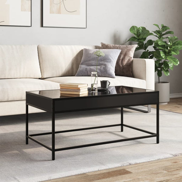 Musta sohvapöytä infinity led-valoilla Dareta 90x50x41cm