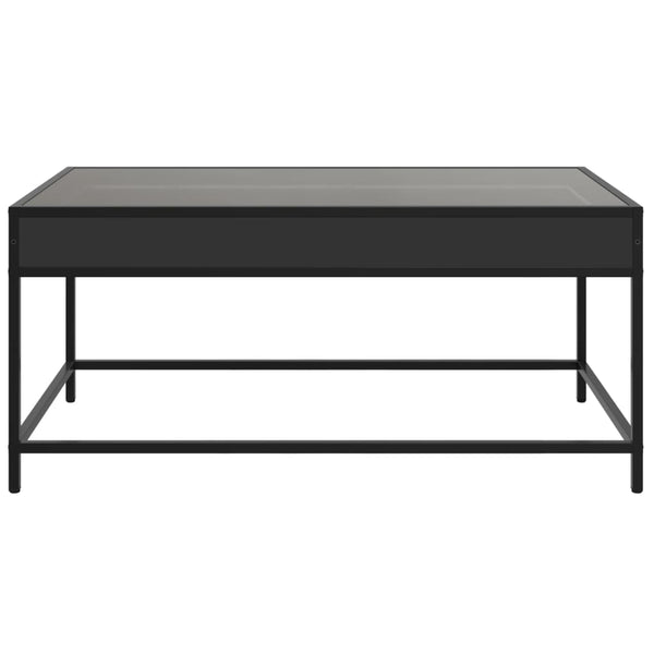 Musta sohvapöytä infinity led-valoilla Dareta 90x50x41cm