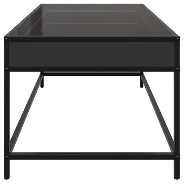 Musta sohvapöytä infinity led-valoilla Dareta 90x50x41cm