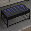 Musta sohvapöytä infinity led-valoilla Dareta 90x50x41cm