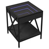 Schwarzer Couchtisch Theophanous mit Unendlichkeits-LED-Beleuchtung 40x40x49cm