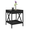 Schwarzer Couchtisch Theophanous mit Unendlichkeits-LED-Beleuchtung 40x40x49cm