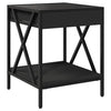 Schwarzer Couchtisch Theophanous mit Unendlichkeits-LED-Beleuchtung 40x40x49cm