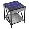 Harmaa sohvapöytä infinity led-valoilla Theophanous 40x40x49cm (sonoma)