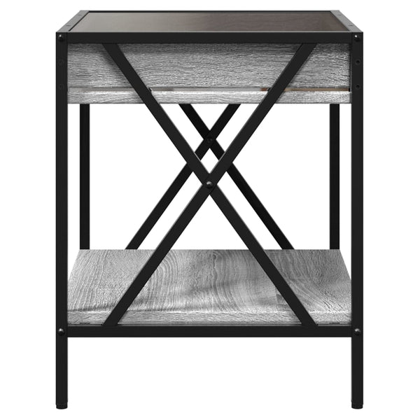 Harmaa sohvapöytä infinity led-valoilla Theophanous 40x40x49cm (sonoma)