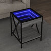 Harmaa sohvapöytä infinity led-valoilla Theophanous 40x40x49cm (sonoma)