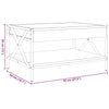Couchtisch Räuchereiche Theophanous 70x50x38cm mit Infinity-LED-Beleuchtung