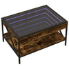 Couchtisch Räuchereiche Theophanous 70x50x38cm mit Infinity-LED-Beleuchtung