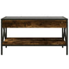 Couchtisch Räuchereiche Theophanous 70x50x38cm mit Infinity-LED-Beleuchtung