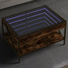 Couchtisch Räuchereiche Theophanous 70x50x38cm mit Infinity-LED-Beleuchtung