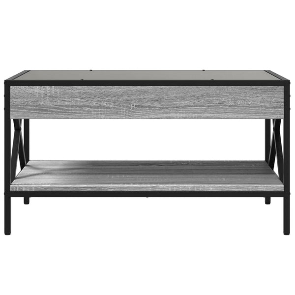 Harmaa sohvapöytä infinity led-valoilla Theophanous 70x50x38cm (sonoma)