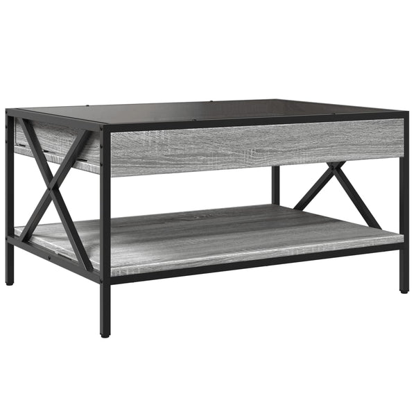Harmaa sohvapöytä infinity led-valoilla Theophanous 70x50x38cm (sonoma)