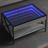 Harmaa sohvapöytä infinity led-valoilla Theophanous 70x50x38cm (sonoma)