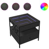 Schwarzer Couchtisch Infinity LED-Beleuchtung Clonda 50x50x51cm