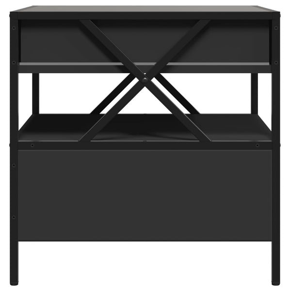 Schwarzer Couchtisch Infinity LED-Beleuchtung Clonda 50x50x51cm
