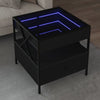Schwarzer Couchtisch Infinity LED-Beleuchtung Clonda 50x50x51cm