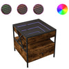 Couchtisch aus Rauch-Eiche Infinity mit LED-Beleuchtung Clonda 50x50x51cm