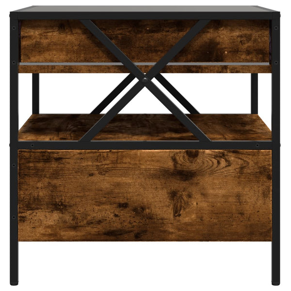 Couchtisch aus Rauch-Eiche Infinity mit LED-Beleuchtung Clonda 50x50x51cm