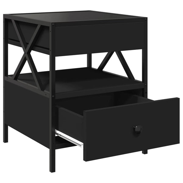 Schwarzer Couchtisch Infinity mit LED-Beleuchtung Clonda 40x40x51cm