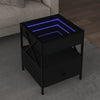 Schwarzer Couchtisch Infinity mit LED-Beleuchtung Clonda 40x40x51cm