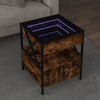 Couchtisch Räuchereiche mit Infinity-LED-Leuchten Clonda 40x40x51cm