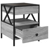 Grauer Couchtisch Infinity mit LED-Beleuchtung Clonda 40x40x51cm (Sonoma)