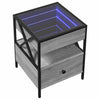 Grauer Couchtisch Infinity mit LED-Beleuchtung Clonda 40x40x51cm (Sonoma)