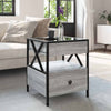 Grauer Couchtisch Infinity mit LED-Beleuchtung Clonda 40x40x51cm (Sonoma)