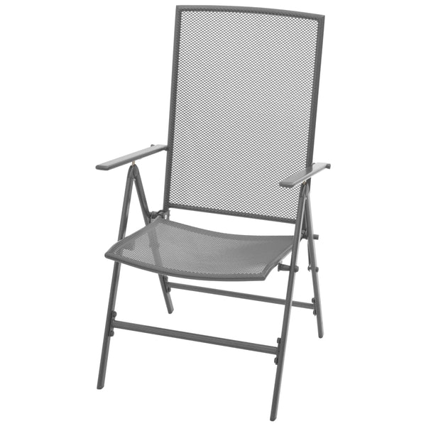 Gartensessel-Set Marcellus, anthrazit, 3-teilig (pulverbeschichteter Stahl)