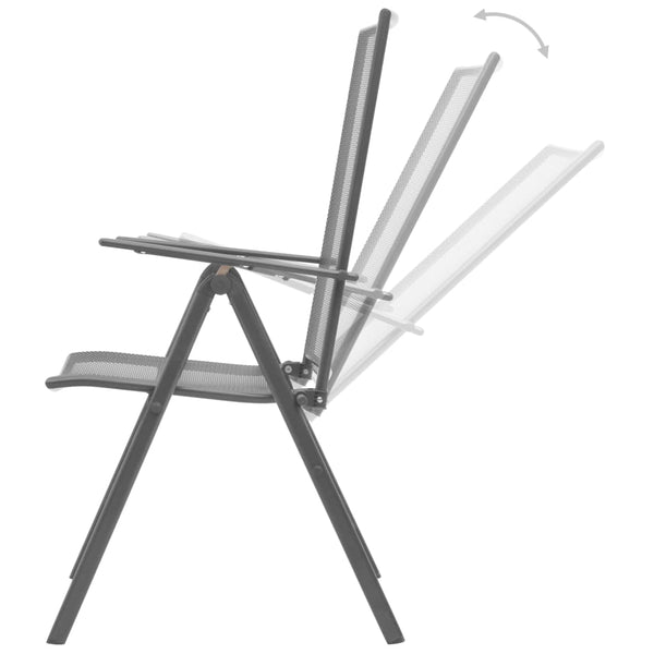 Gartensessel-Set Marcellus, anthrazit, 3-teilig (pulverbeschichteter Stahl)