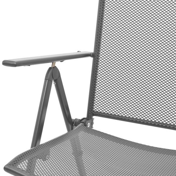 Gartensessel-Set Marcellus, anthrazit, 3-teilig (pulverbeschichteter Stahl)