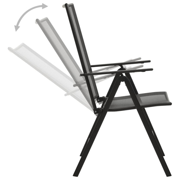 Anthrazitfarbene Gartenstuhl-Set Marcellus 5-teilig (pulverbeschichteter Stahl)