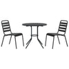 Gartensessel-Set Tenzica 3-teilig, stapelbar Anthrazit (pulverbeschichteter Stahl)