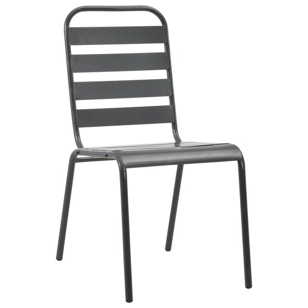 Gartensessel-Set Tenzica 3-teilig, stapelbar Anthrazit (pulverbeschichteter Stahl)