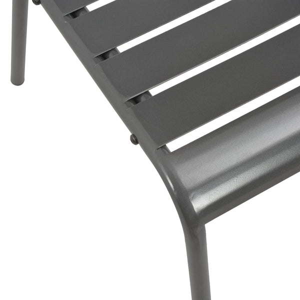 Gartensessel-Set Tenzica 3-teilig, stapelbar Anthrazit (pulverbeschichteter Stahl)