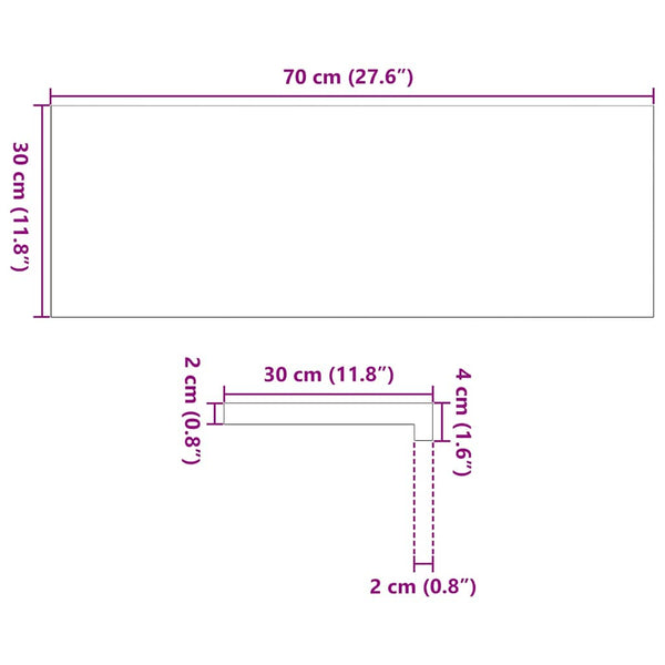 Unbehandelte Treppenstufen Manyak 70x30x2cm (2 Stk., Eiche)