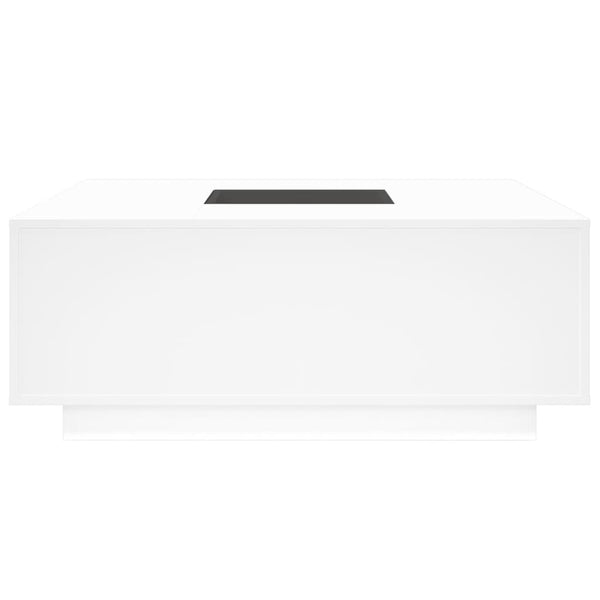 Weißer Couchtisch Infinity mit LED-Beleuchtung Elizu 100x100x40cm