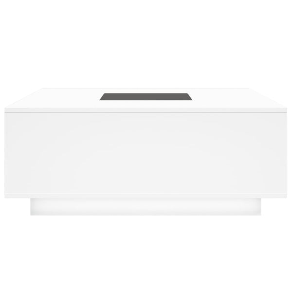 Weißer Couchtisch Infinity mit LED-Beleuchtung Elizu 100x100x40cm