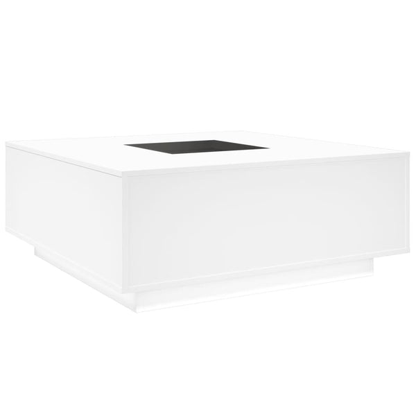 Weißer Couchtisch Infinity mit LED-Beleuchtung Elizu 100x100x40cm