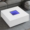 Weißer Couchtisch Infinity mit LED-Beleuchtung Elizu 100x100x40cm