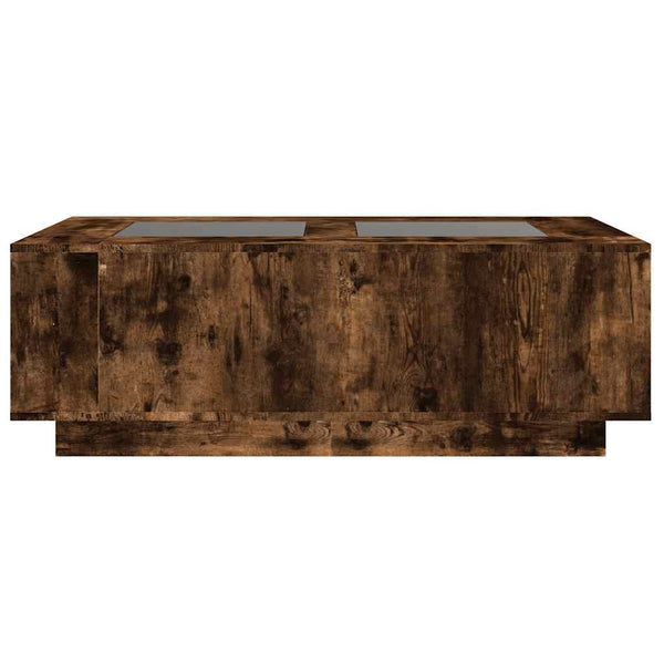 Couchtisch Räuchereiche Infinity mit LED-Beleuchtung Elizu 116x69x40cm