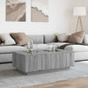 Grauer Couchtisch Infinity mit LED-Beleuchtung Elizu 116x69x40cm (Sonoma)