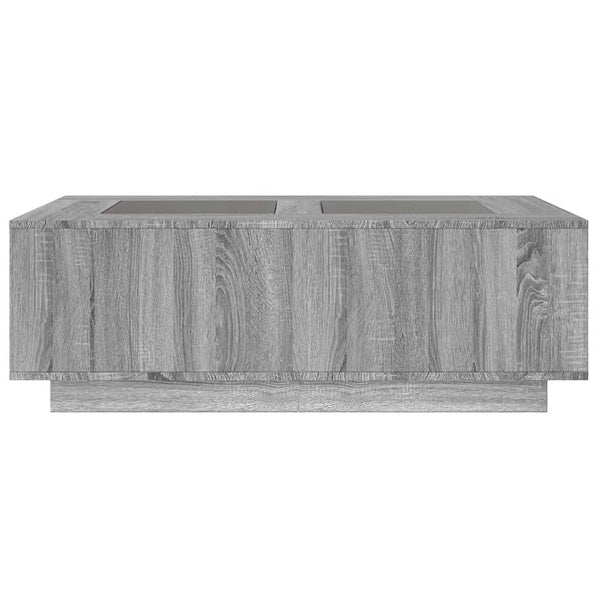 Grauer Couchtisch Infinity mit LED-Beleuchtung Elizu 116x69x40cm (Sonoma)