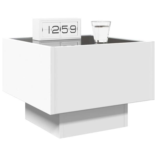 Valkoinen sohvapöytä infinity led-valoilla Sefora 40x40x30cm