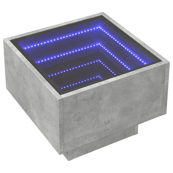 Betonin harmaa sohvapöytä infinity led-valoilla Sefora 40x40x30cm