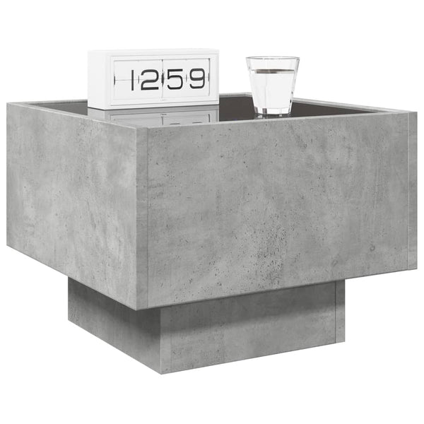Betonin harmaa sohvapöytä infinity led-valoilla Sefora 40x40x30cm