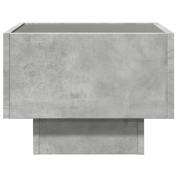 Betonin harmaa sohvapöytä infinity led-valoilla Sefora 40x40x30cm