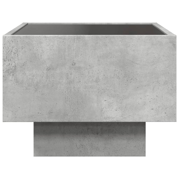Betonin harmaa sohvapöytä infinity led-valoilla Sefora 40x40x30cm